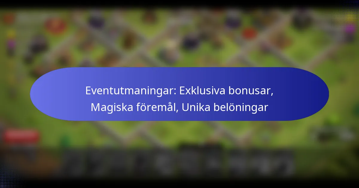 Read more about the article Eventutmaningar: Exklusiva bonusar, Magiska föremål, Unika belöningar