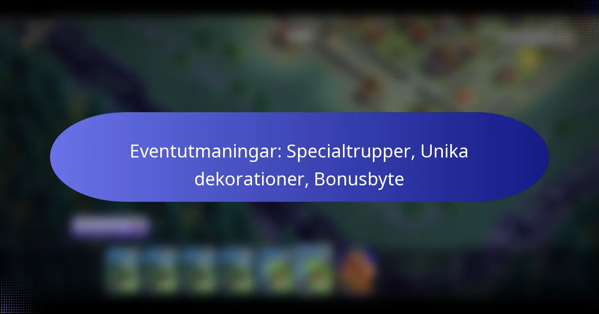 Read more about the article Eventutmaningar: Specialtrupper, Unika dekorationer, Bonusbyte