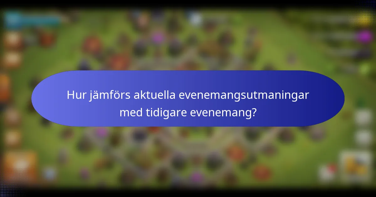 Hur jämförs aktuella evenemangsutmaningar med tidigare evenemang?